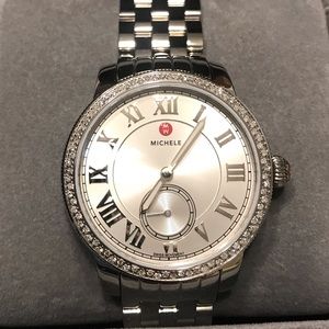 Michele Harbor Silver Dial Watch New With Tags